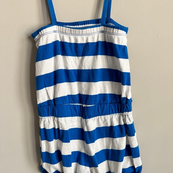 Petit Bandeau Stripe Blue and White Romper Shorts Girl 6 116 - Picture 3 of 5